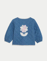 M&S Cotton Rich Denim Quilted Jacket (0-3 Yrs)  Adomoo